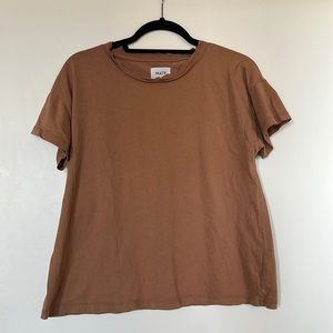 MATE the label Organic Cotton Raw Neck Boxy Tee in Sedona, Size S